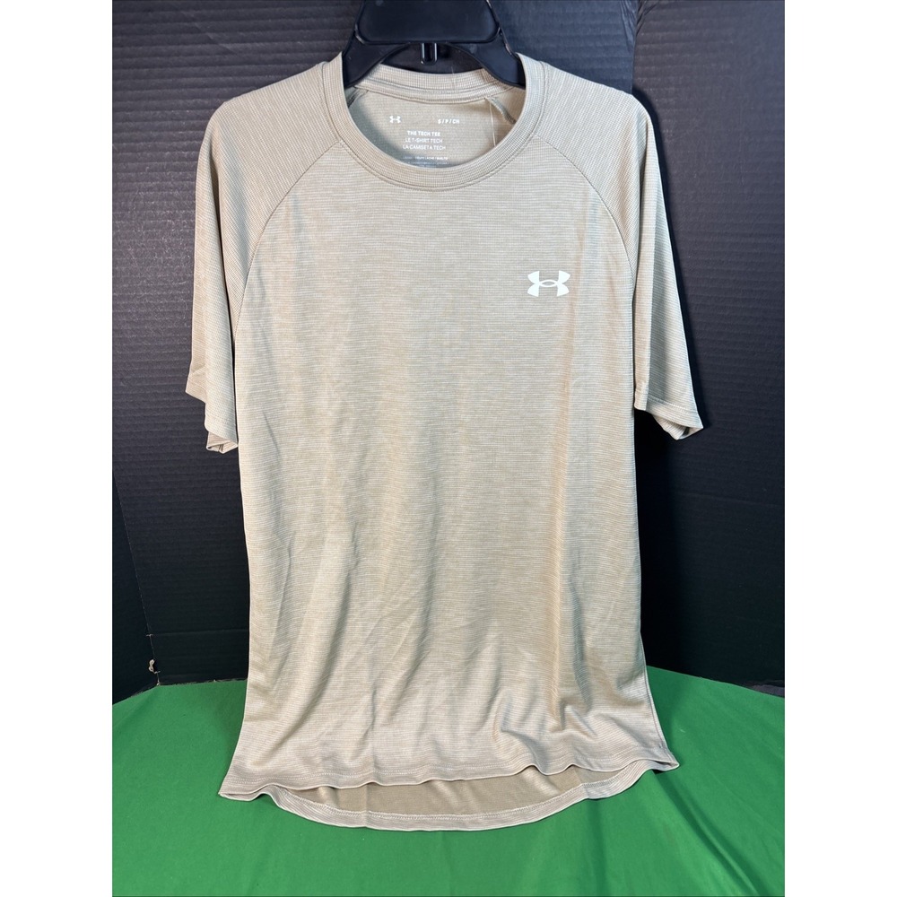 Under Armour Mens Tech Textured Short Sleeve T-Shirt Beige Small 1382796